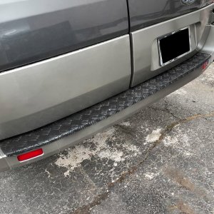 Ford Transit Rear Bumper Sill Cover - Omac - Aluminium - Matte Black - 2015-2025